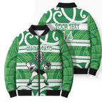 Manawatu Custom Rugby New Zealand Bomber Puffer Jacket Aotearoa Maori Pukana Tiki Mascot