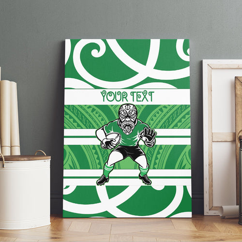 Manawatu Custom Rugby New Zealand Canvas Wall Art Aotearoa Maori Pukana Tiki Mascot