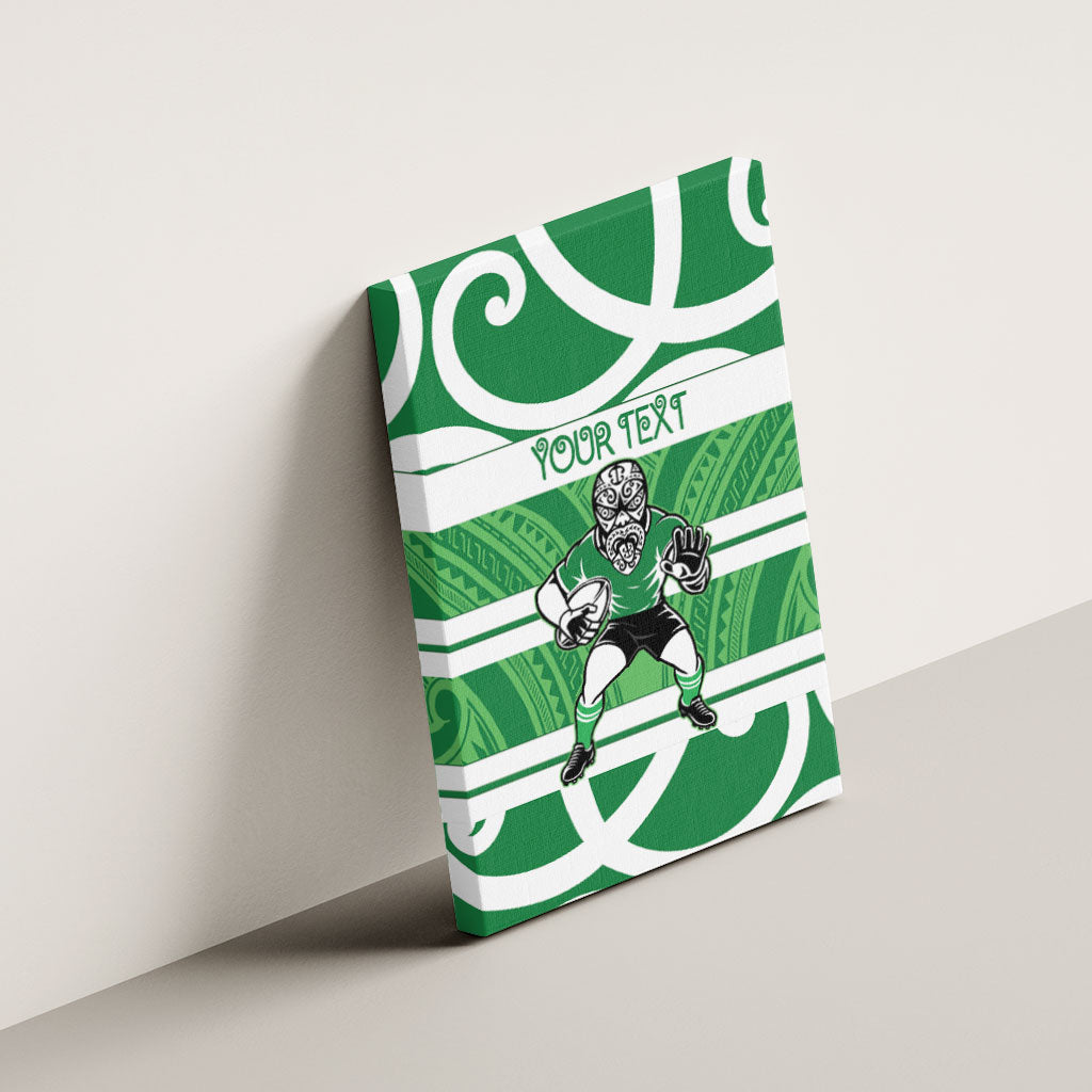 Manawatu Custom Rugby New Zealand Canvas Wall Art Aotearoa Maori Pukana Tiki Mascot
