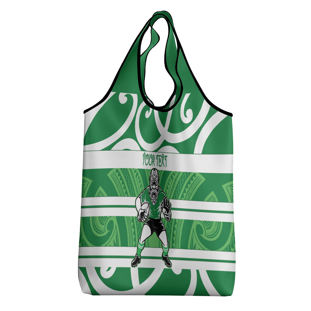 Manawatu Custom Rugby New Zealand Grocery Bag Aotearoa Maori Pukana Tiki Mascot