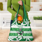 Manawatu Custom Rugby New Zealand Grocery Bag Aotearoa Maori Pukana Tiki Mascot