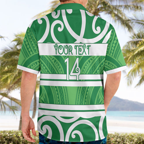 Manawatu Custom Rugby New Zealand Hawaiian Shirt Aotearoa Maori Pukana Tiki Mascot
