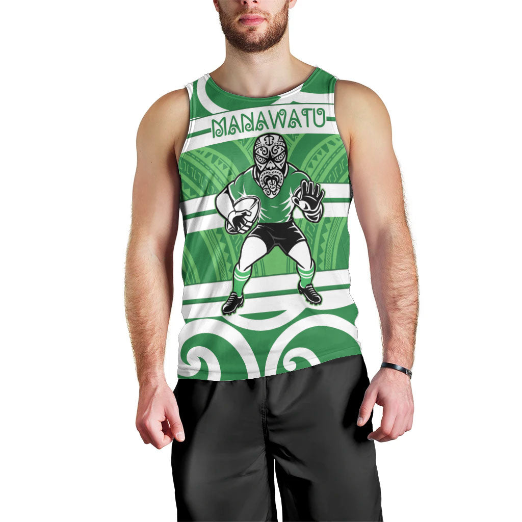 Manawatu Custom Rugby New Zealand Men Tank Top Aotearoa Maori Pukana Tiki Mascot