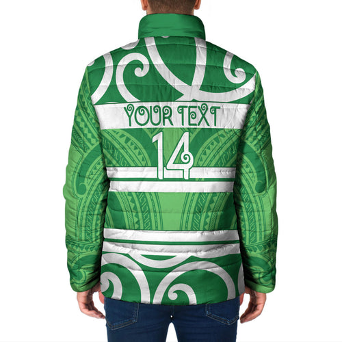 Manawatu Custom Rugby New Zealand Padded Jacket Aotearoa Maori Pukana Tiki Mascot
