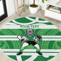 Manawatu Custom Rugby New Zealand Round Carpet Aotearoa Maori Pukana Tiki Mascot