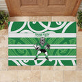 Manawatu Custom Rugby New Zealand Rubber Doormat Aotearoa Maori Pukana Tiki Mascot