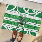 Manawatu Custom Rugby New Zealand Rubber Doormat Aotearoa Maori Pukana Tiki Mascot