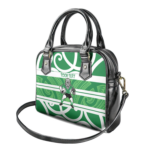 Manawatu Custom Rugby New Zealand Shoulder Handbag Aotearoa Maori Pukana Tiki Mascot