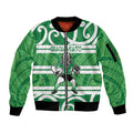 Manawatu Custom Rugby New Zealand Sleeve Zip Bomber Jacket Aotearoa Maori Pukana Tiki Mascot