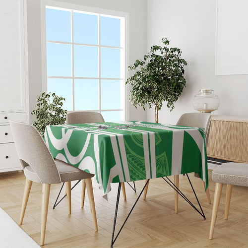 Manawatu Custom Rugby New Zealand Tablecloth Aotearoa Maori Pukana Tiki Mascot