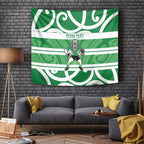 Manawatu Custom Rugby New Zealand Tapestry Aotearoa Maori Pukana Tiki Mascot