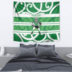 Manawatu Custom Rugby New Zealand Tapestry Aotearoa Maori Pukana Tiki Mascot