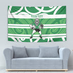 Manawatu Custom Rugby New Zealand Tapestry Aotearoa Maori Pukana Tiki Mascot