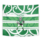 Manawatu Custom Rugby New Zealand Tapestry Aotearoa Maori Pukana Tiki Mascot