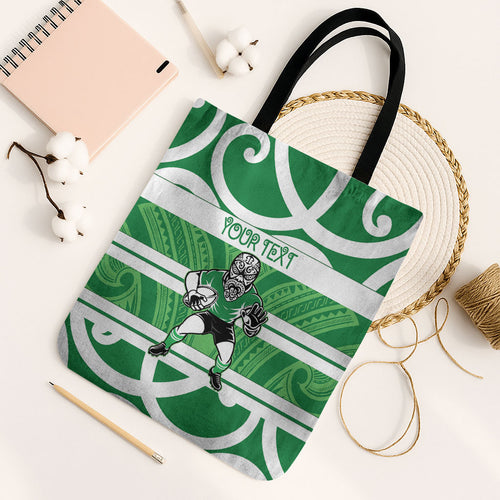 Manawatu Custom Rugby New Zealand Tote Bag Aotearoa Maori Pukana Tiki Mascot