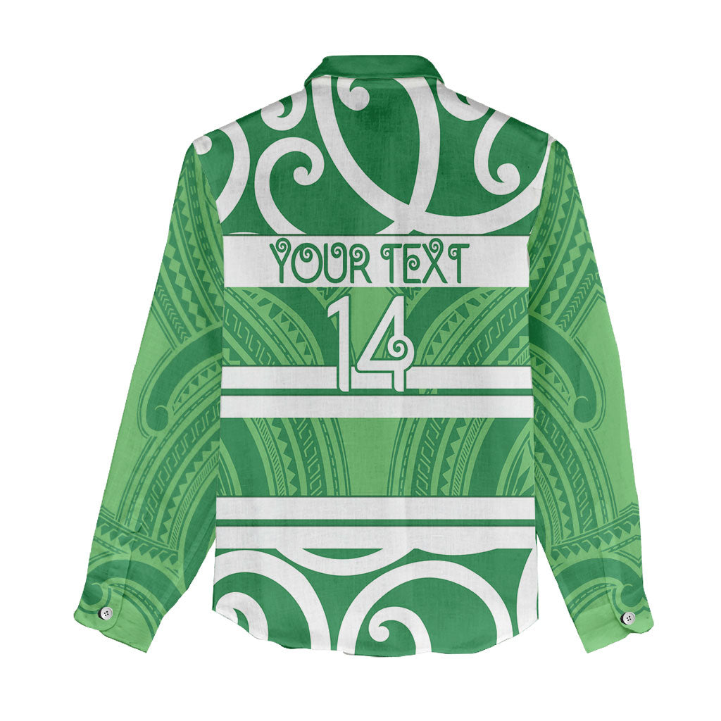 Manawatu Custom Rugby New Zealand Women Casual Shirt Aotearoa Maori Pukana Tiki Mascot