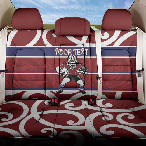 Southland Custom Rugby New Zealand Back Car Seat Cover Aotearoa Maori Pukana Tiki Mascot