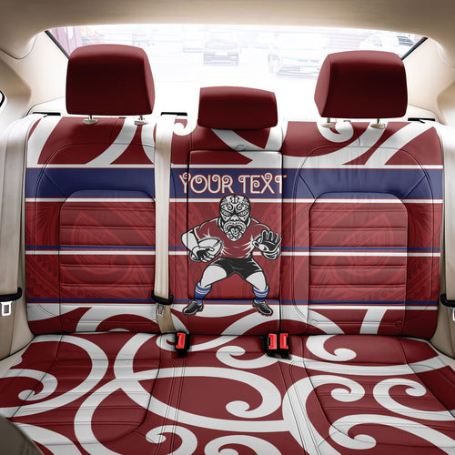 Southland Custom Rugby New Zealand Back Car Seat Cover Aotearoa Maori Pukana Tiki Mascot