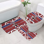 Southland Custom Rugby New Zealand Bathroom Set Aotearoa Maori Pukana Tiki Mascot