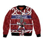 Southland Custom Rugby New Zealand Bomber Jacket Aotearoa Maori Pukana Tiki Mascot