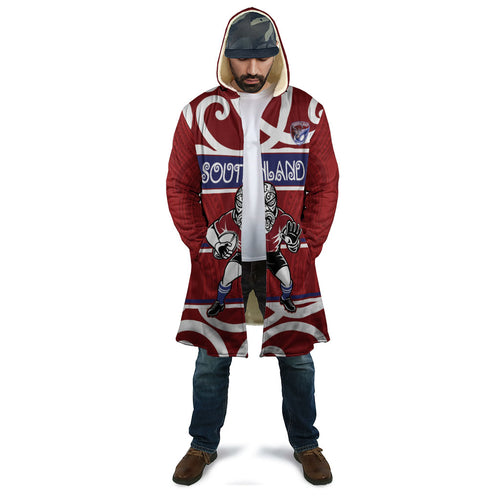 Southland Custom Rugby New Zealand Cloak Aotearoa Maori Pukana Tiki Mascot