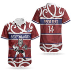 Southland Custom Rugby New Zealand Couples Matching Summer Maxi Dress and Hawaiian Shirt Aotearoa Maori Pukana Tiki Mascot