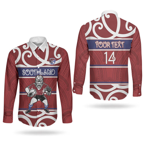 Southland Custom Rugby New Zealand Couples Matching Summer Maxi Dress and Long Sleeve Button Shirt Aotearoa Maori Pukana Tiki Mascot