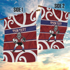 Southland Custom Rugby New Zealand Garden Flag Aotearoa Maori Pukana Tiki Mascot