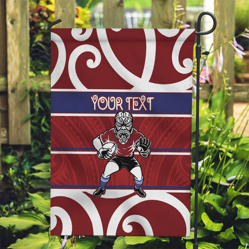 Southland Custom Rugby New Zealand Garden Flag Aotearoa Maori Pukana Tiki Mascot