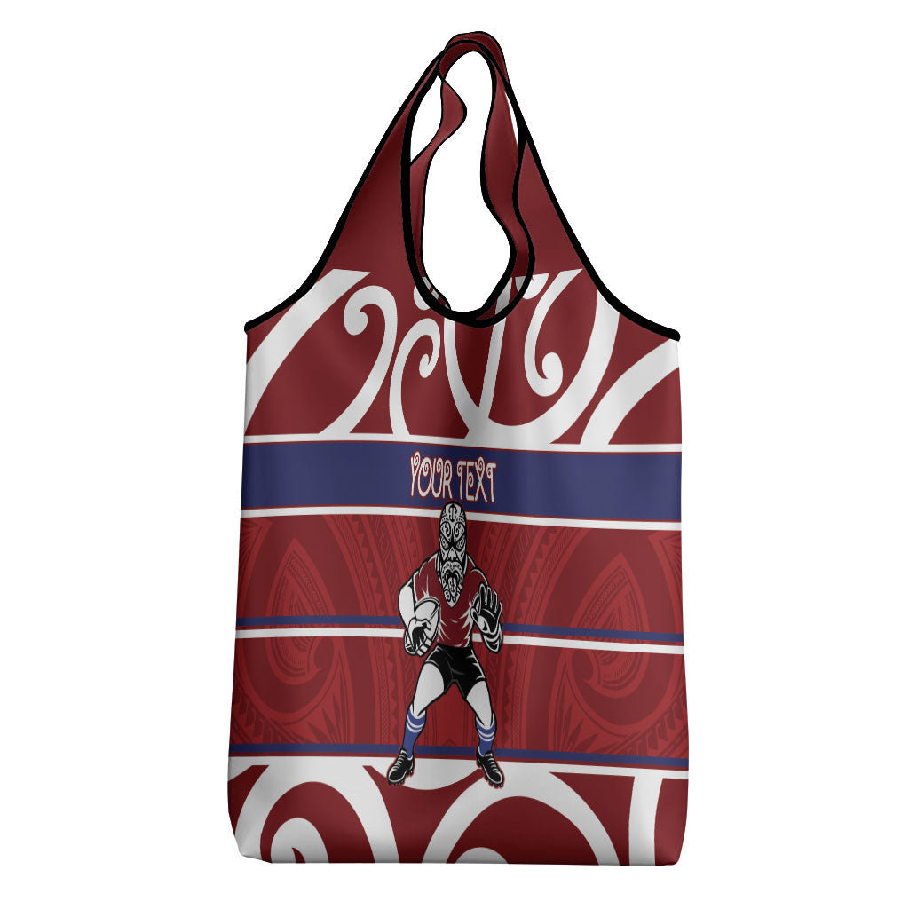 Southland Custom Rugby New Zealand Grocery Bag Aotearoa Maori Pukana Tiki Mascot