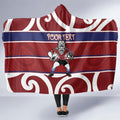 Southland Custom Rugby New Zealand Hooded Blanket Aotearoa Maori Pukana Tiki Mascot