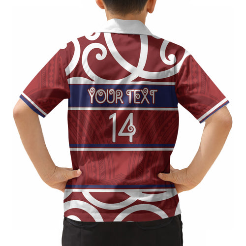 Southland Custom Rugby New Zealand Kid Hawaiian Shirt Aotearoa Maori Pukana Tiki Mascot