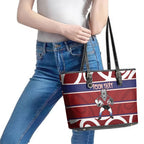 Southland Custom Rugby New Zealand Leather Tote Bag Aotearoa Maori Pukana Tiki Mascot