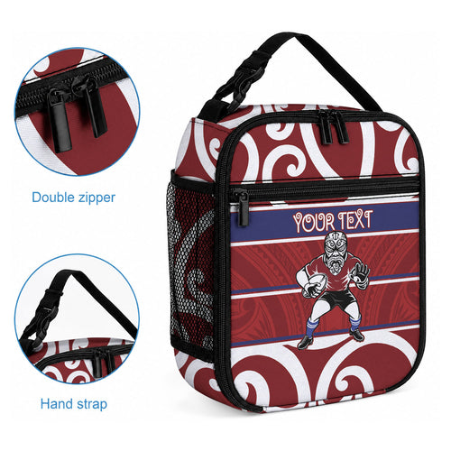 Southland Custom Rugby New Zealand Lunch Bag Aotearoa Maori Pukana Tiki Mascot
