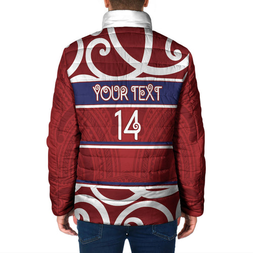 Southland Custom Rugby New Zealand Padded Jacket Aotearoa Maori Pukana Tiki Mascot