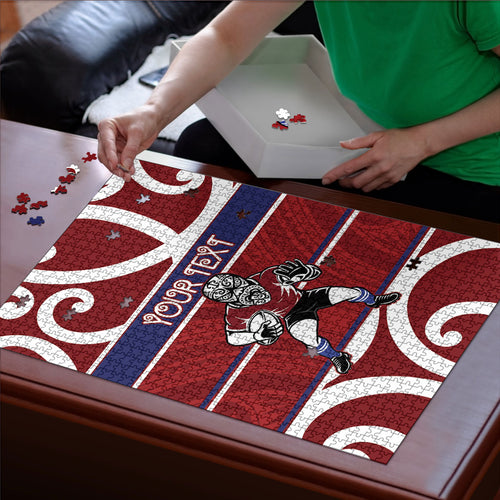 Southland Custom Rugby New Zealand Puzzle Aotearoa Maori Pukana Tiki Mascot