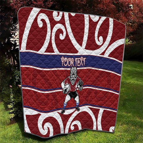 Southland Custom Rugby New Zealand Quilt Aotearoa Maori Pukana Tiki Mascot