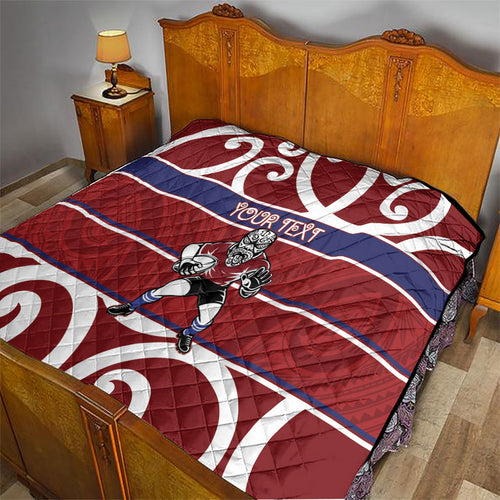 Southland Custom Rugby New Zealand Quilt Aotearoa Maori Pukana Tiki Mascot