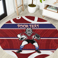 Southland Custom Rugby New Zealand Round Carpet Aotearoa Maori Pukana Tiki Mascot