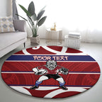 Southland Custom Rugby New Zealand Round Carpet Aotearoa Maori Pukana Tiki Mascot