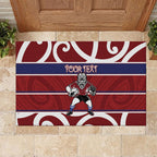 Southland Custom Rugby New Zealand Rubber Doormat Aotearoa Maori Pukana Tiki Mascot