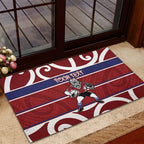 Southland Custom Rugby New Zealand Rubber Doormat Aotearoa Maori Pukana Tiki Mascot