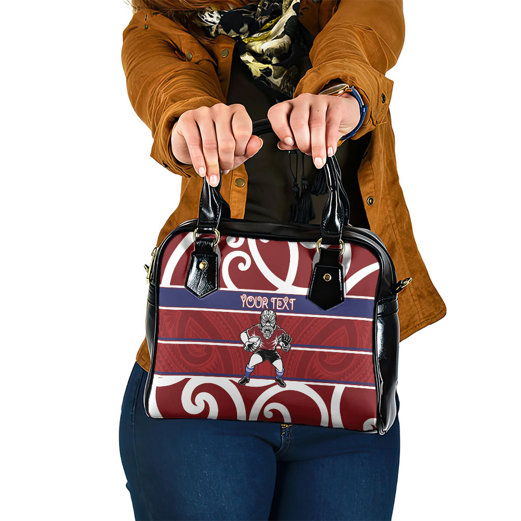 Southland Custom Rugby New Zealand Shoulder Handbag Aotearoa Maori Pukana Tiki Mascot