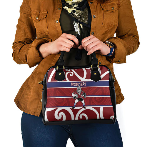 Southland Custom Rugby New Zealand Shoulder Handbag Aotearoa Maori Pukana Tiki Mascot