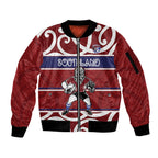 Southland Custom Rugby New Zealand Sleeve Zip Bomber Jacket Aotearoa Maori Pukana Tiki Mascot