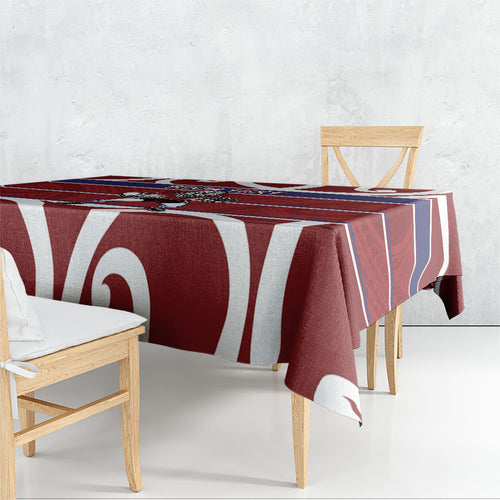 Southland Custom Rugby New Zealand Tablecloth Aotearoa Maori Pukana Tiki Mascot