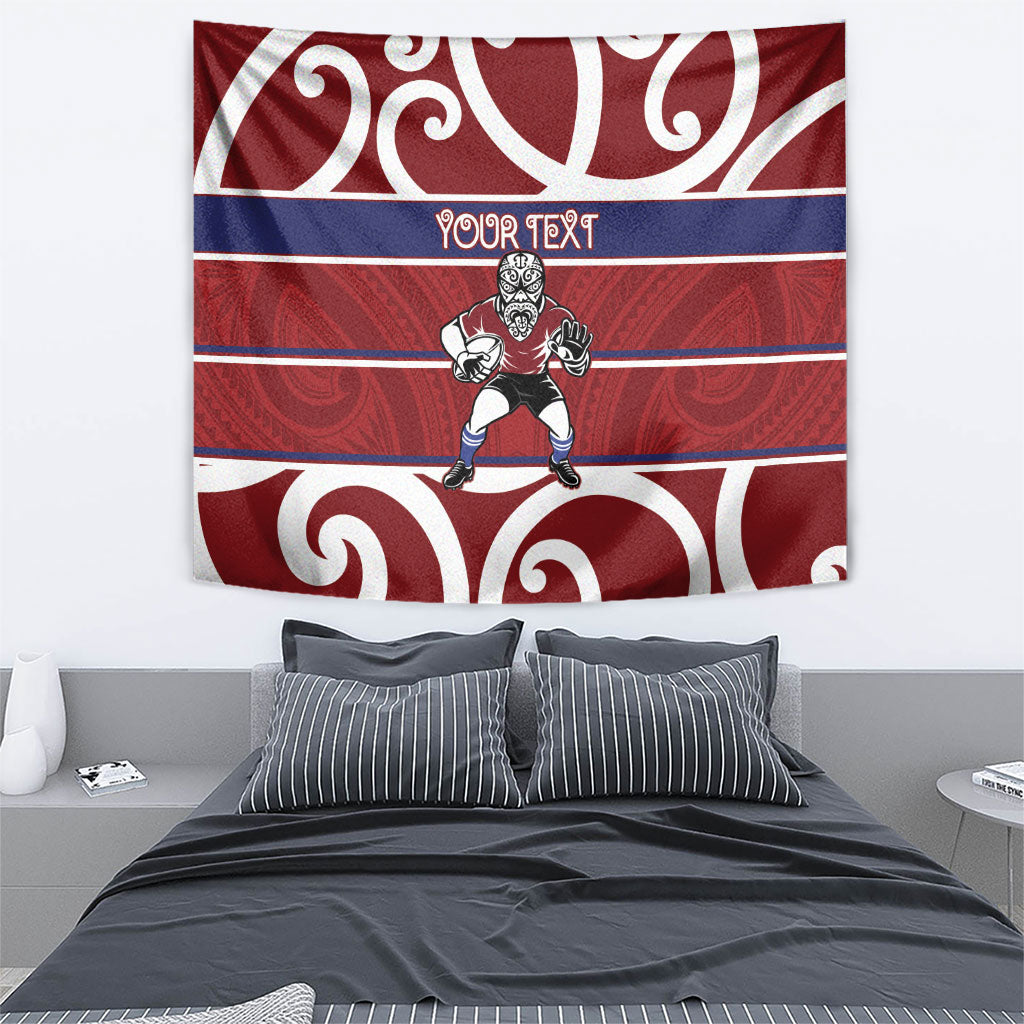 Southland Custom Rugby New Zealand Tapestry Aotearoa Maori Pukana Tiki Mascot