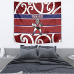Southland Custom Rugby New Zealand Tapestry Aotearoa Maori Pukana Tiki Mascot