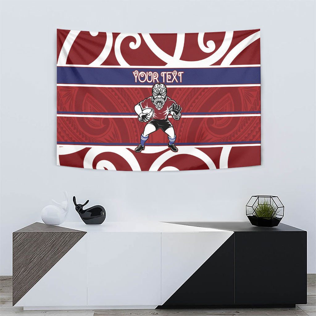 Southland Custom Rugby New Zealand Tapestry Aotearoa Maori Pukana Tiki Mascot