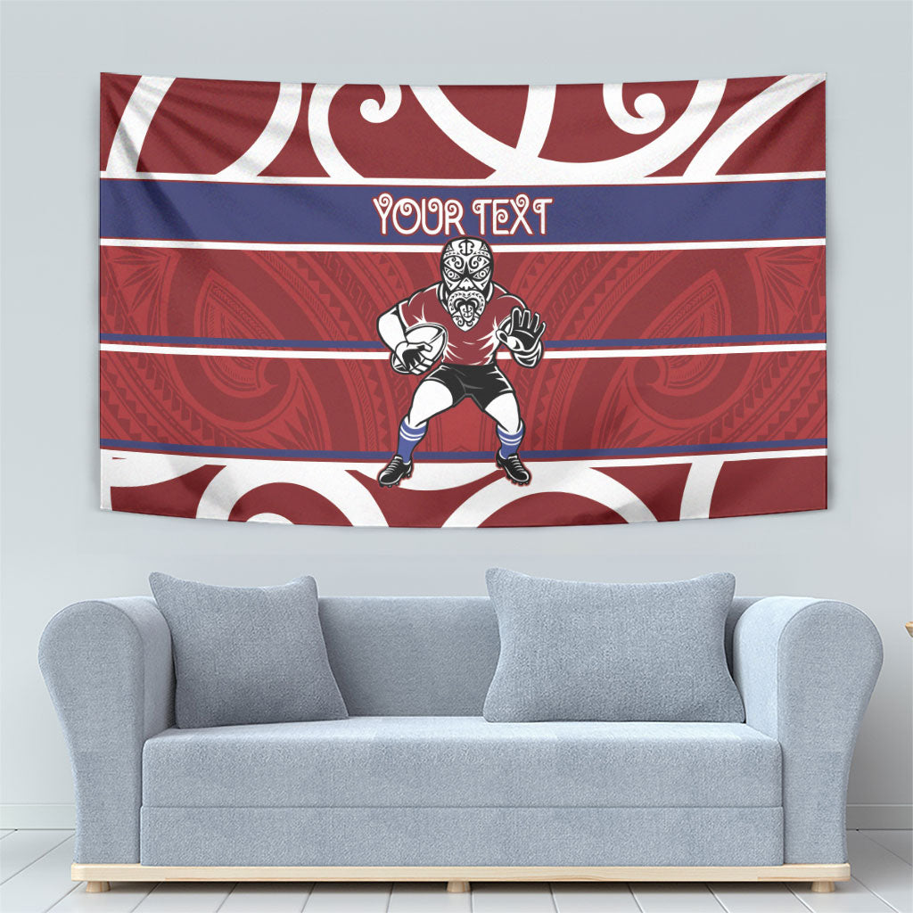 Southland Custom Rugby New Zealand Tapestry Aotearoa Maori Pukana Tiki Mascot